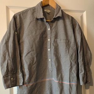 J. Crew striped 1/2 button and 3/4 sleeve shirt
